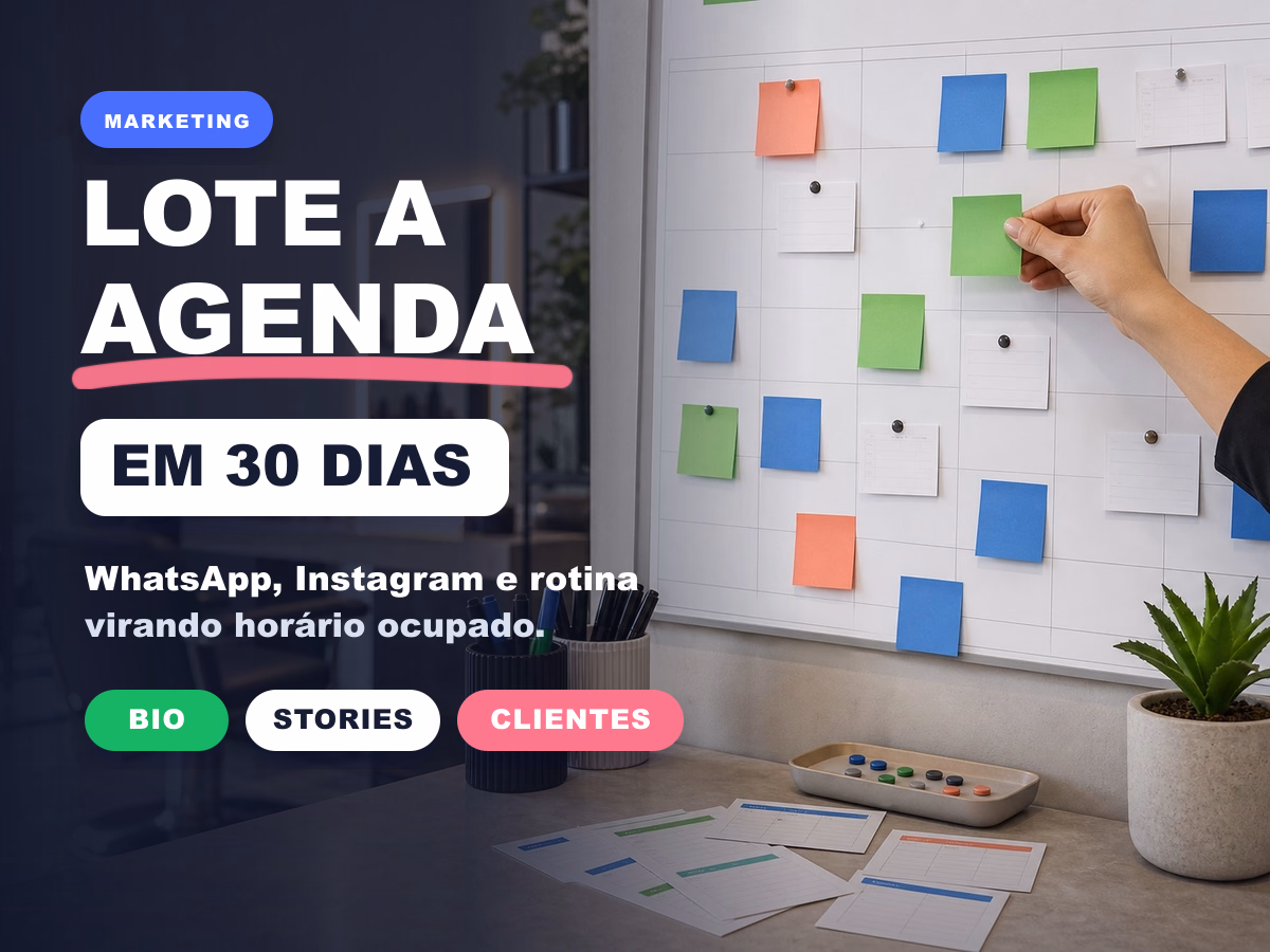 Quadro de campanha de 30 dias para lotar a agenda